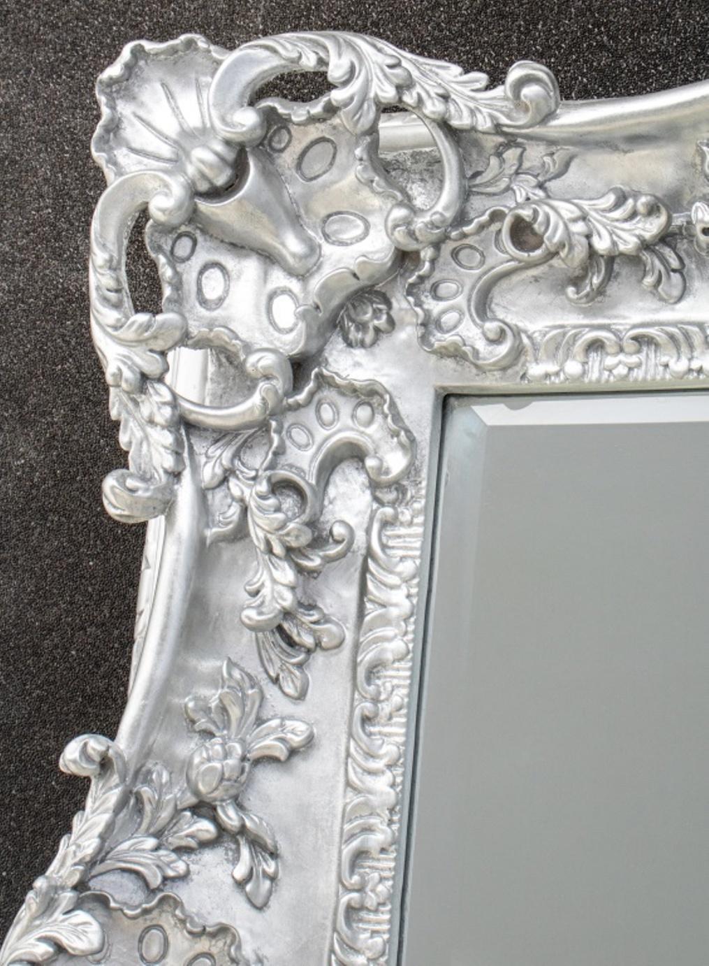 Contemporary French Louis XV Rococo Style Silvered Mirror For Sale