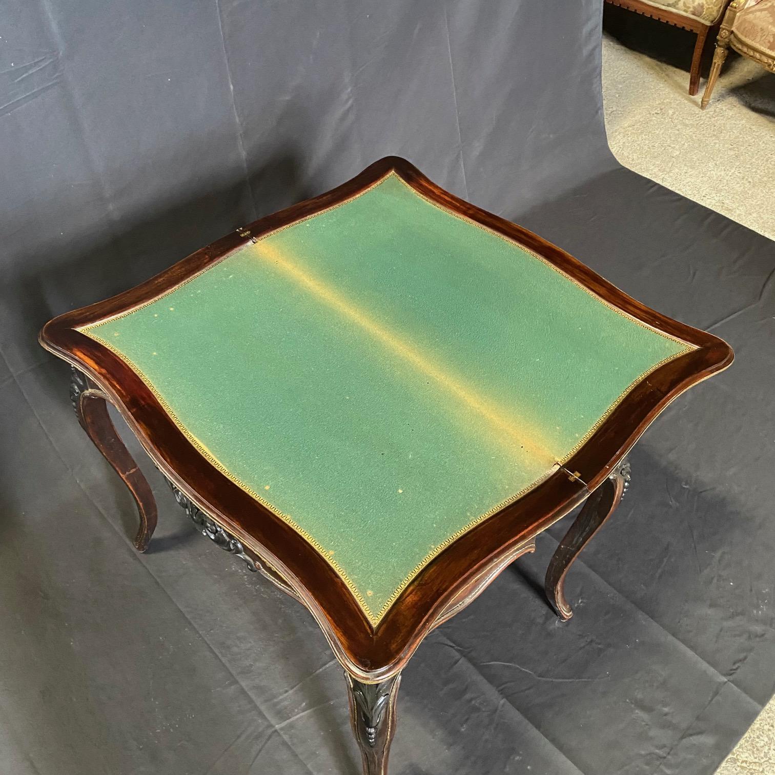 Luis XV francés  Mesa de juego chapada en palisandro con tablero de fieltro en venta 4