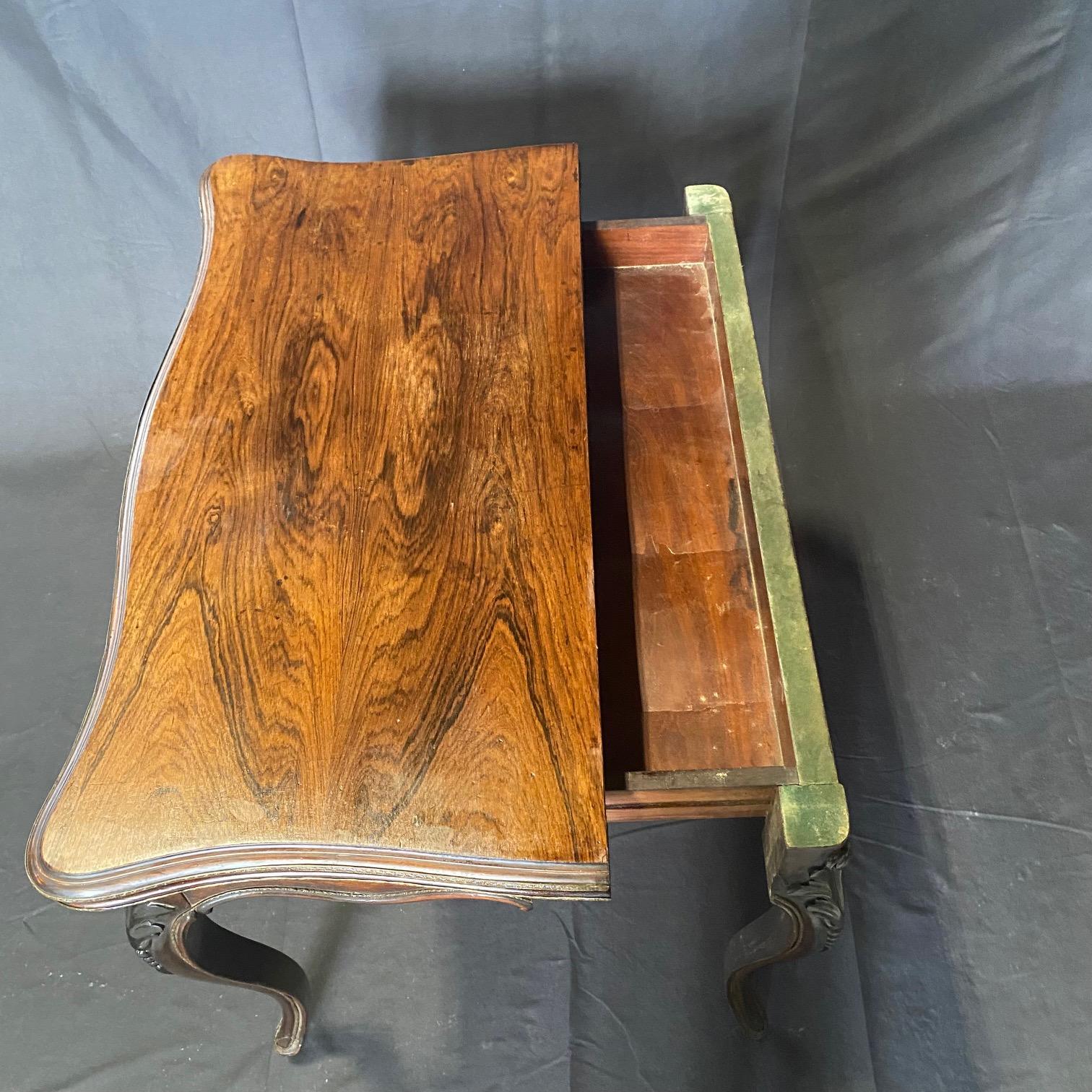 Luis XV francés  Mesa de juego chapada en palisandro con tablero de fieltro en venta 6