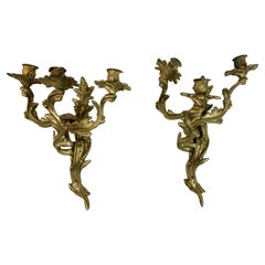 French Louis XV Sconces for Candles, a Pair