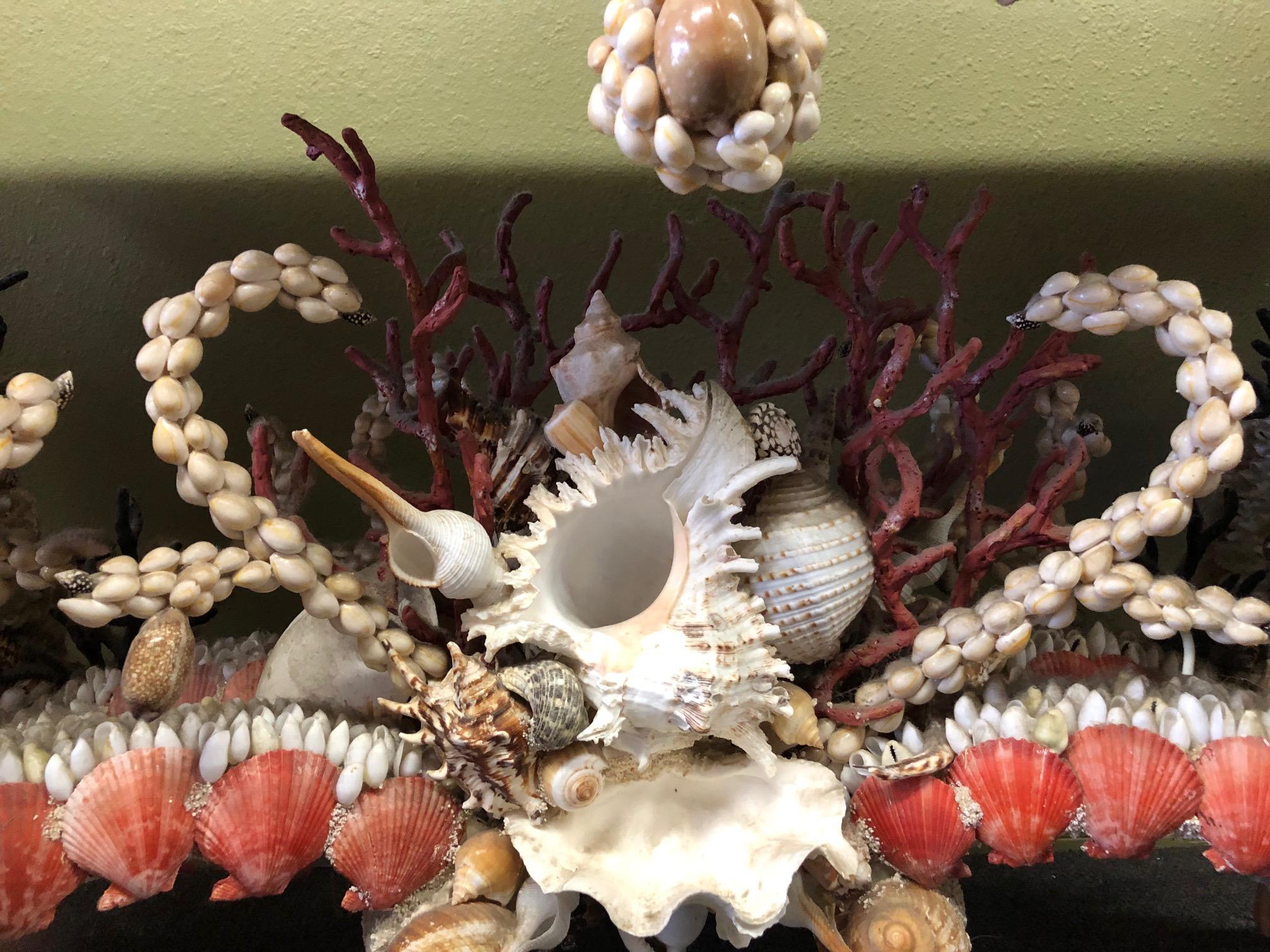 French Seashell Encrusted Console / Entry Table 3