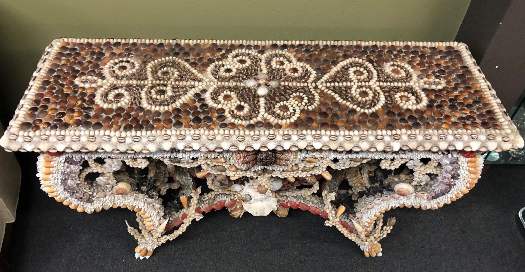 seashell console table