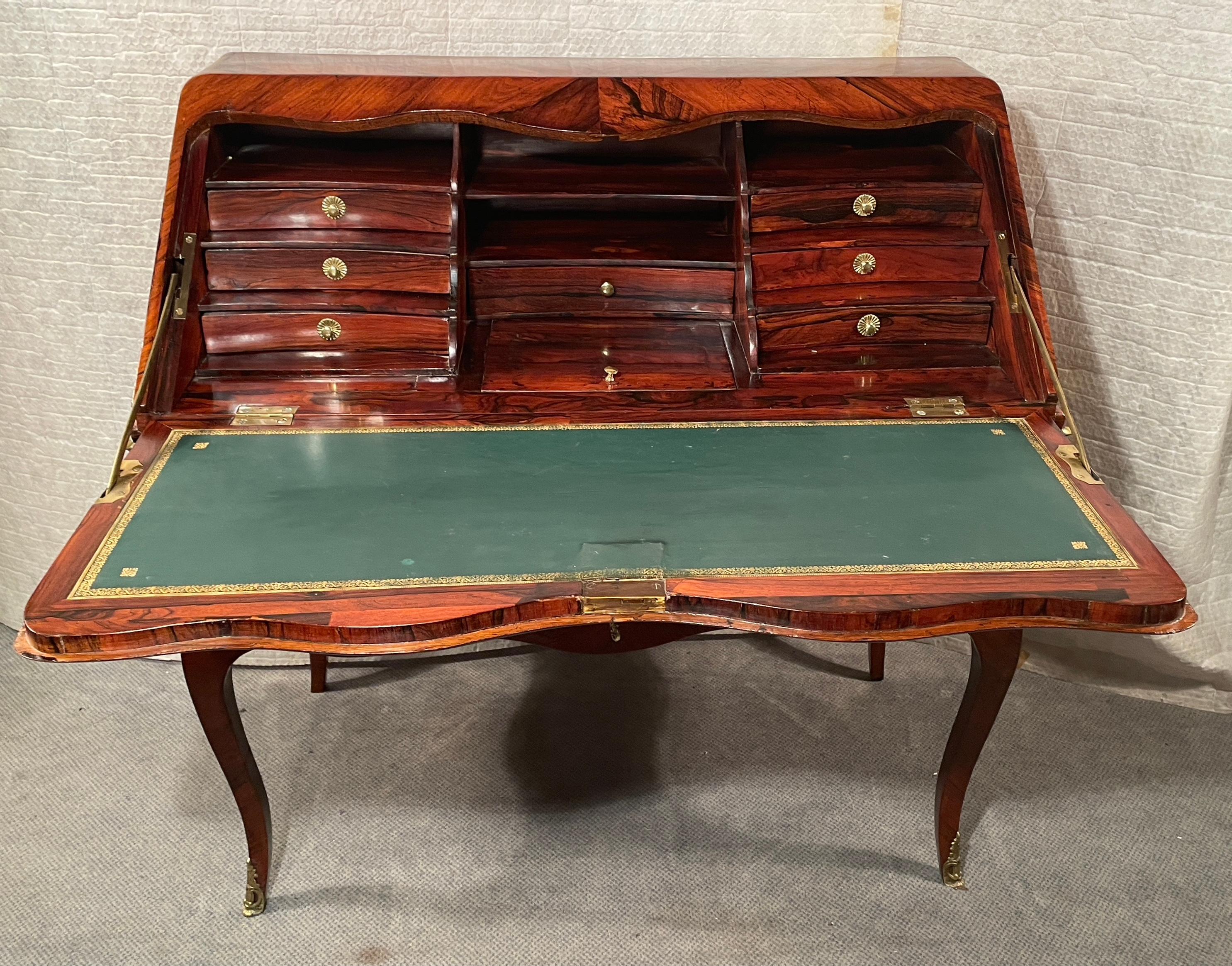 Veneer French Louis XV Secretary Desk, 1760 For Sale