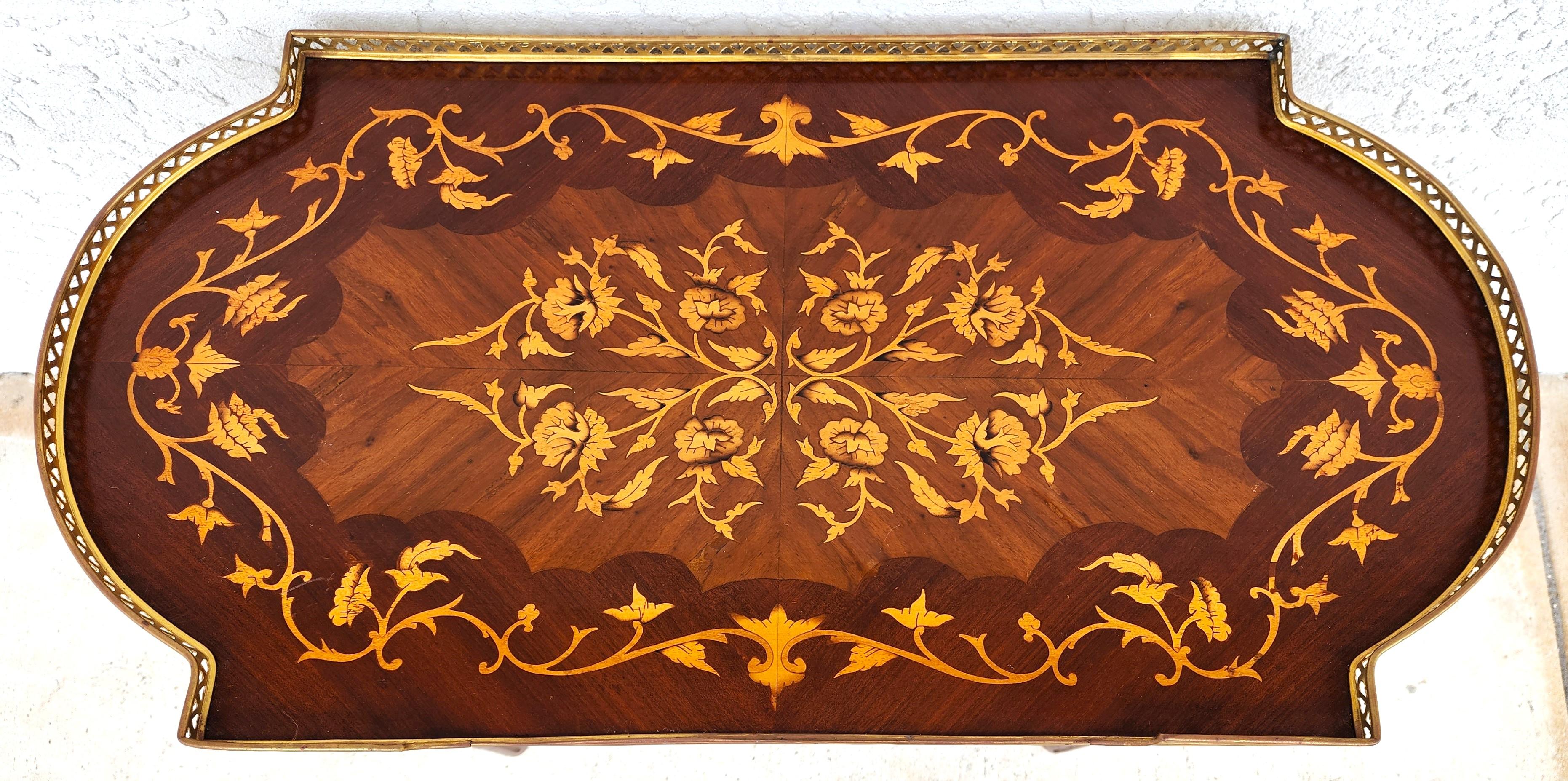Marquetry French Louis XV Serving Tray Table