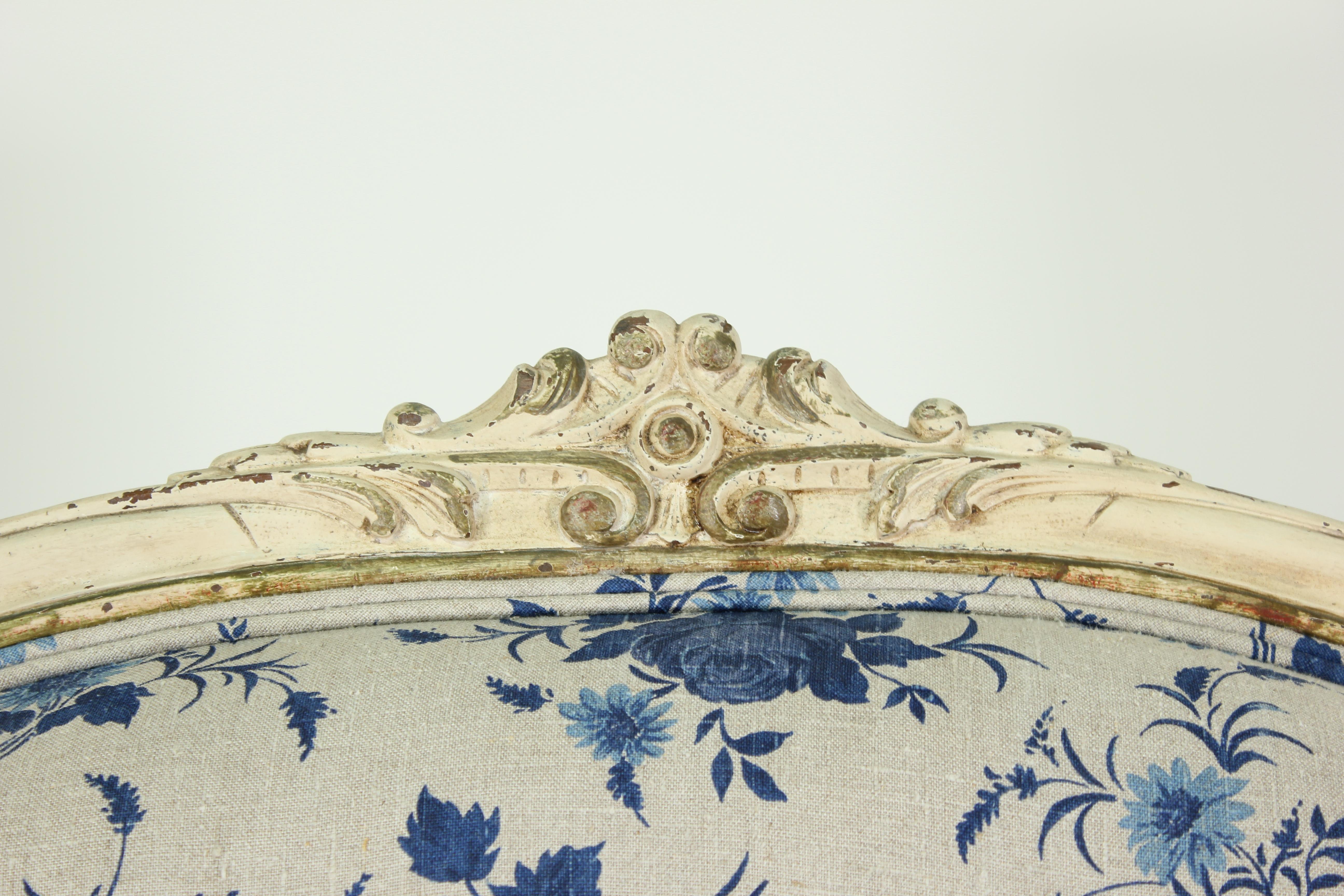 Fabric  French Louis XV Settee