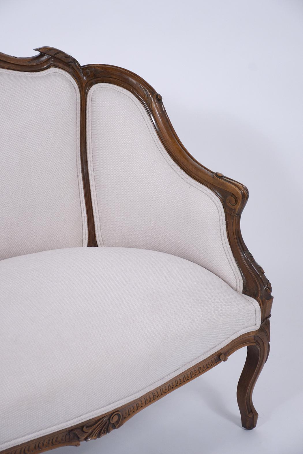 Fabric French Louis XV Settee