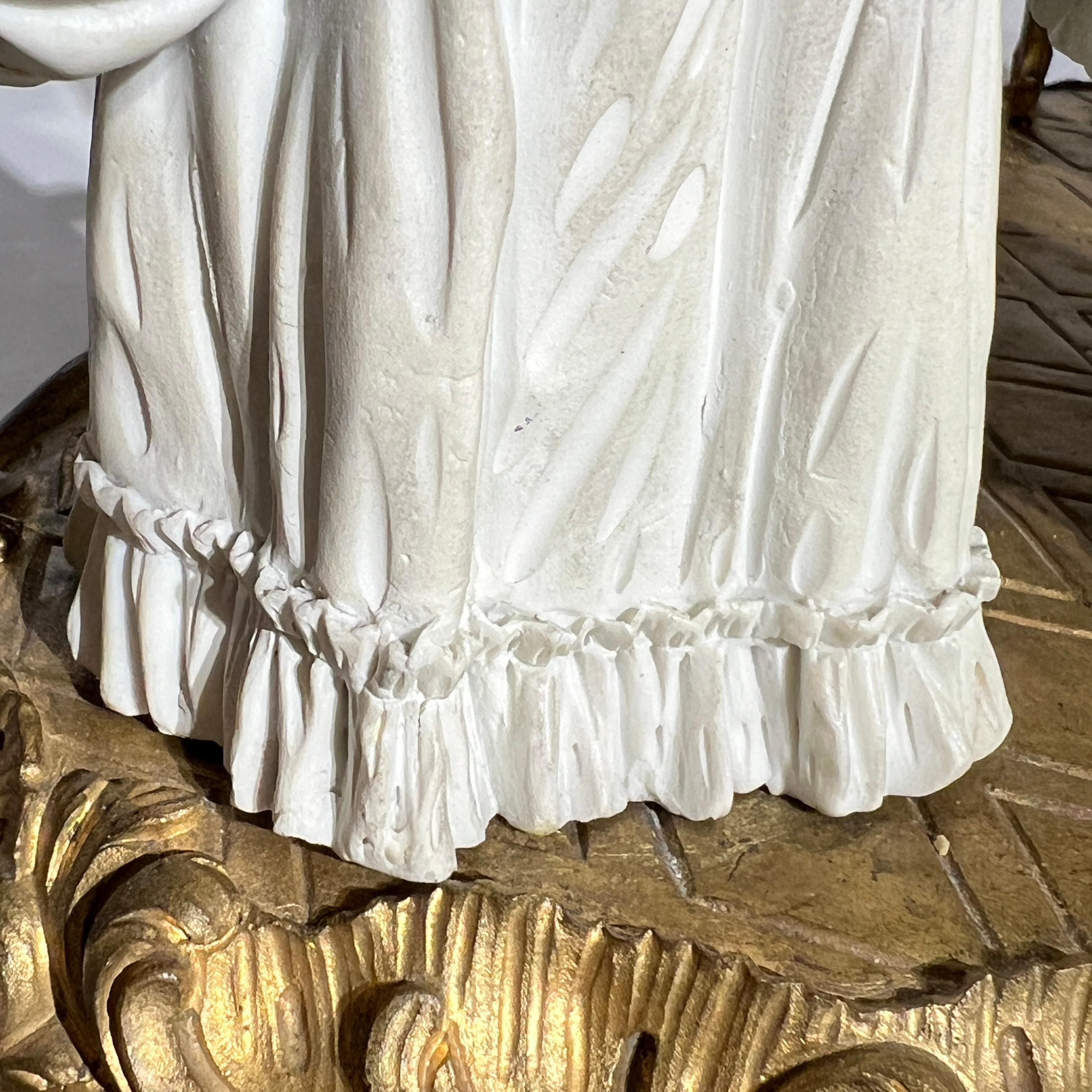 French Louis XV Sevres Style Bisque Porcelain and Bronze Sculpture 5