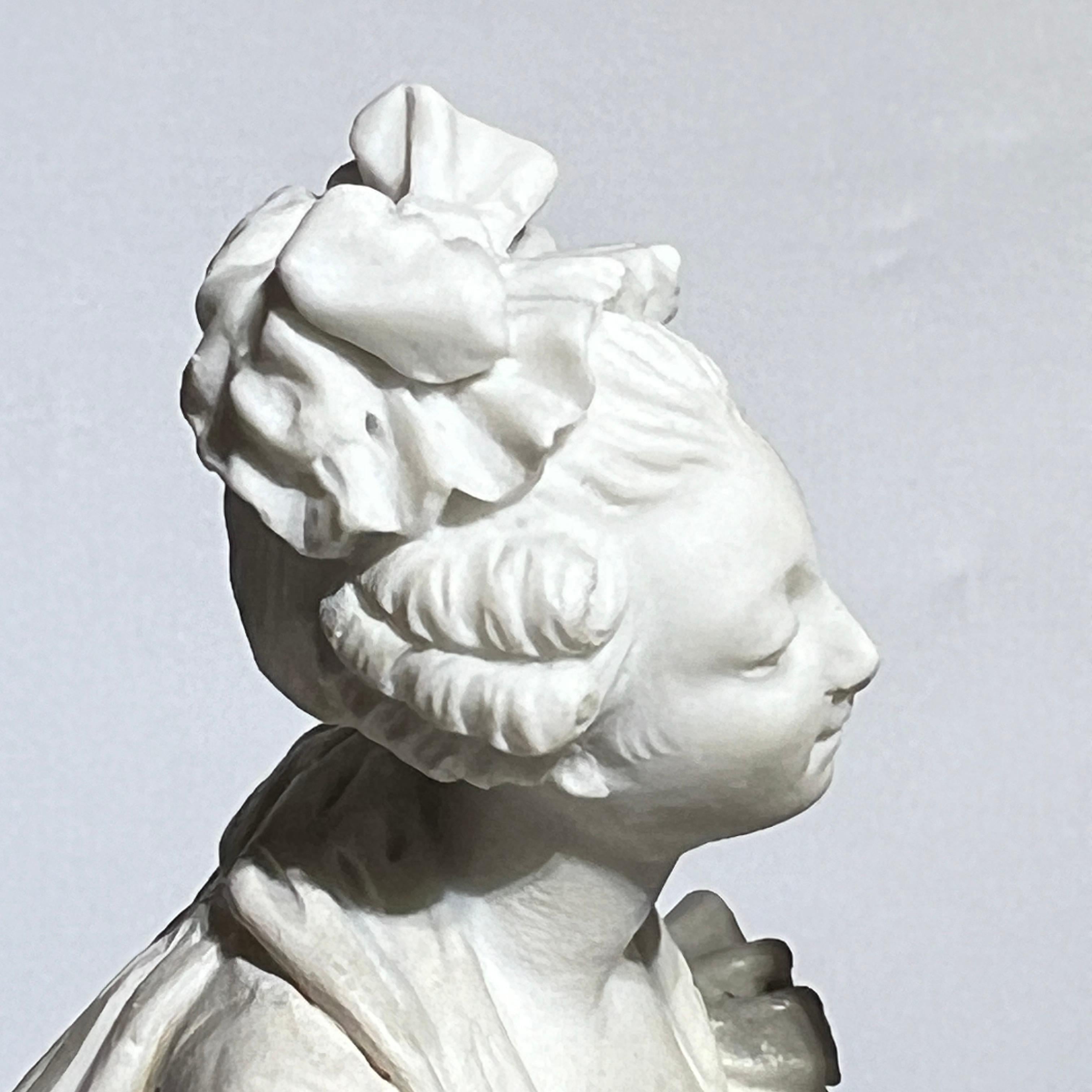French Louis XV Sevres Style Bisque Porcelain and Bronze Sculpture 7