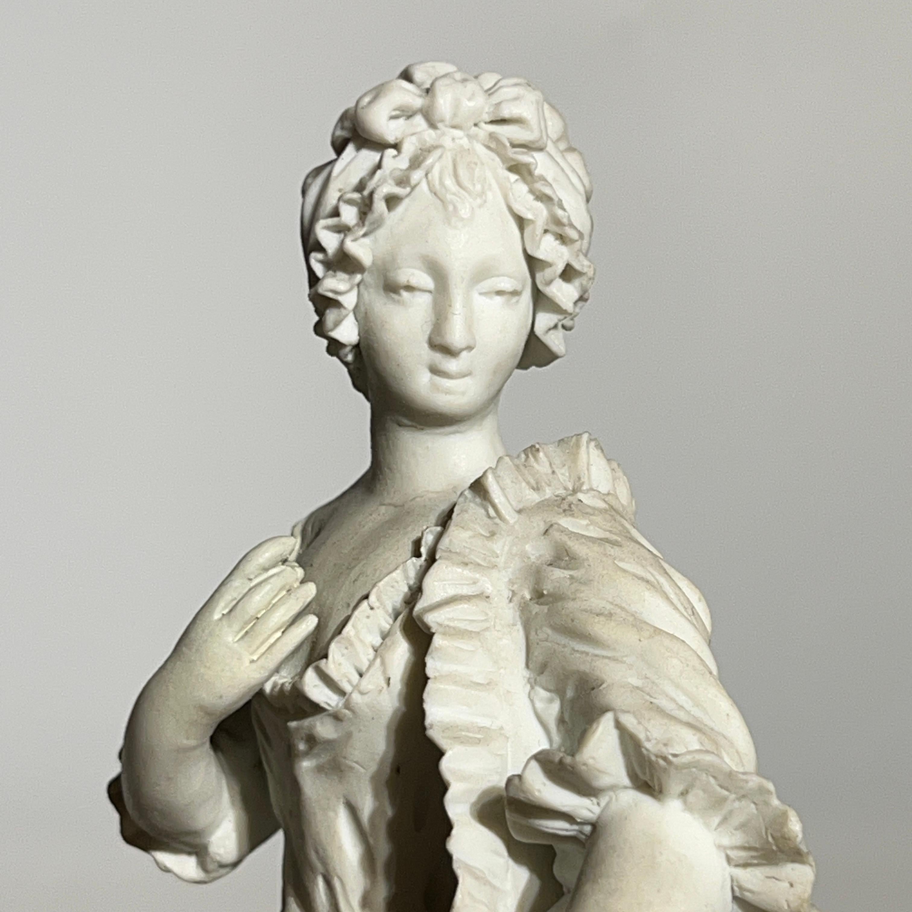 French Louis XV Sevres Style Bisque Porcelain and Bronze Sculpture 12