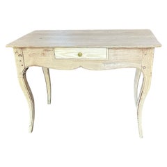 French Louis XV Side Table, Bleached Oak, Early 19th Century