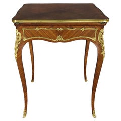 Französisch Louis XV signiert Francois Linke Filz Top Kingwood Spieltisch mit Ormolu