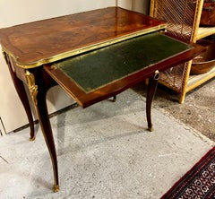 French Louis XV Small Writing Desk With Leather Top Pullout