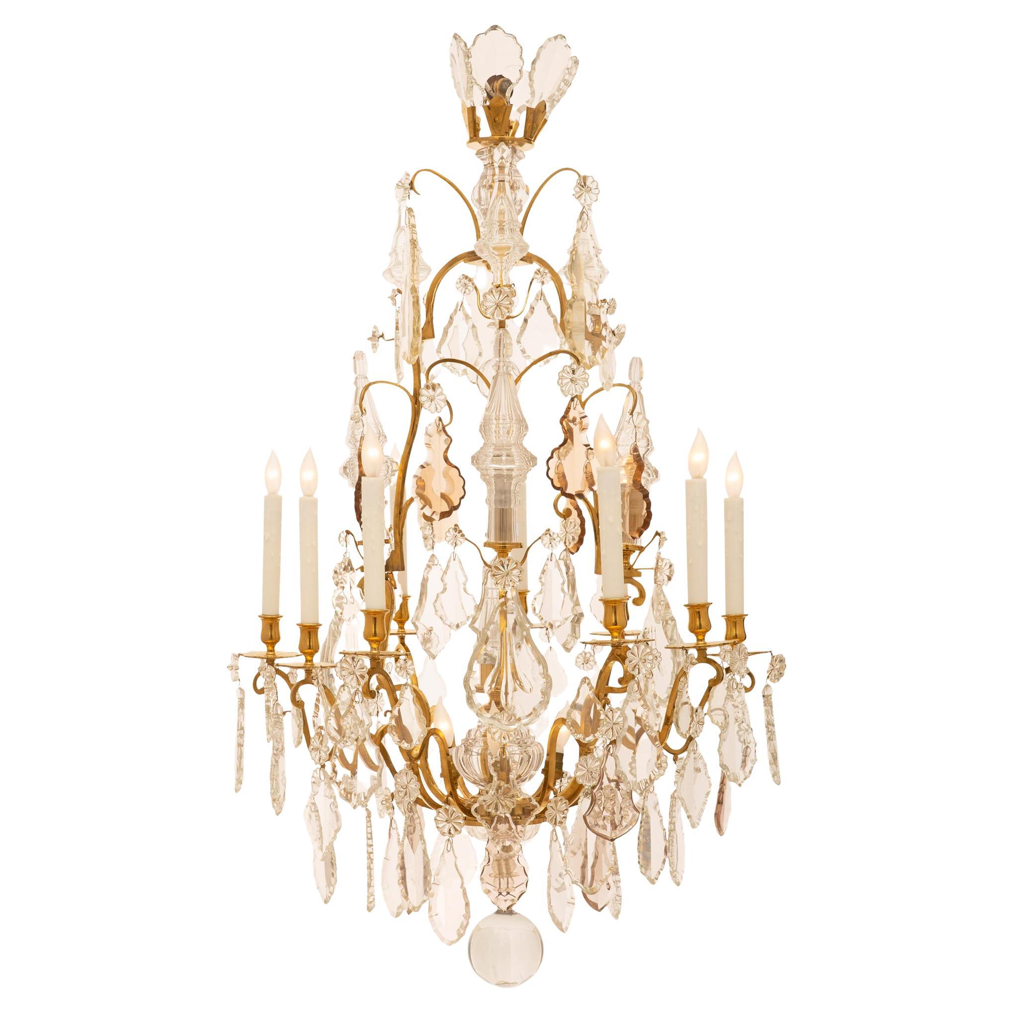 French Louis XV St. Fifteen-Light Baccarat Crystal Chandelier For Sale