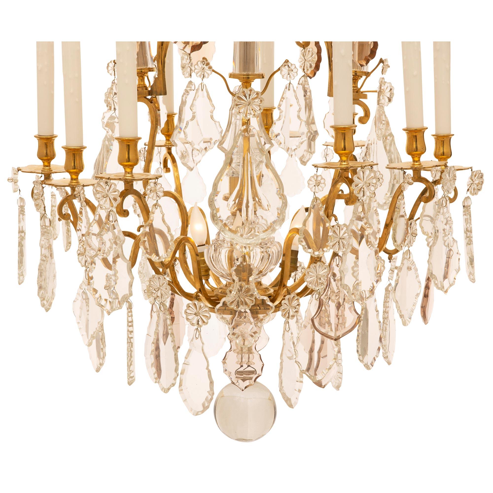 French Louis XV St. Fifteen-Light Baccarat Crystal Chandelier For Sale 2