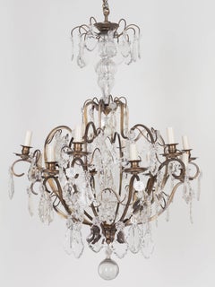 Araña de cristal francesa de 12 luces estilo Luis XV