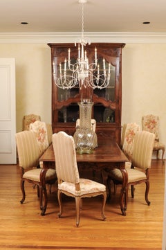 French Louis XV Style 1880s Walnut Extension Dining Table with Two Leaves