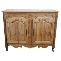 French Louis XV Style 1880s Wooden Buffet with Carved Apron and Molded Doors