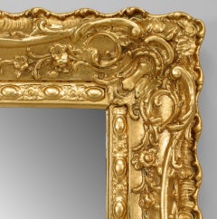 Louis XV-Style Carved Giltwood Wall Mirror with Bevelled Glass, France