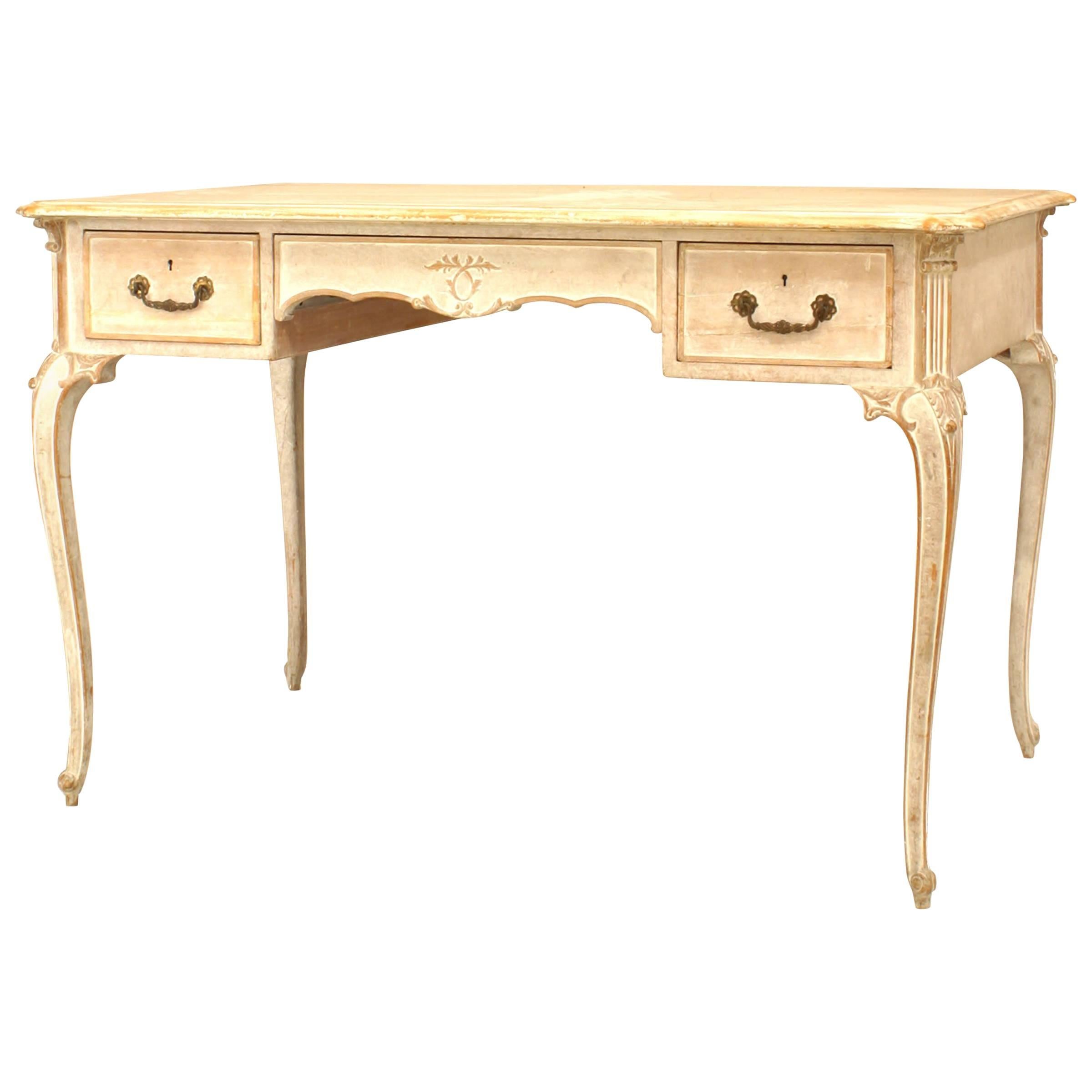 French Louis XV Style Bleached Dressing Table For Sale