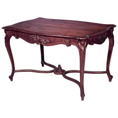 Antique French Louis XV Style Walnut Table Desk
