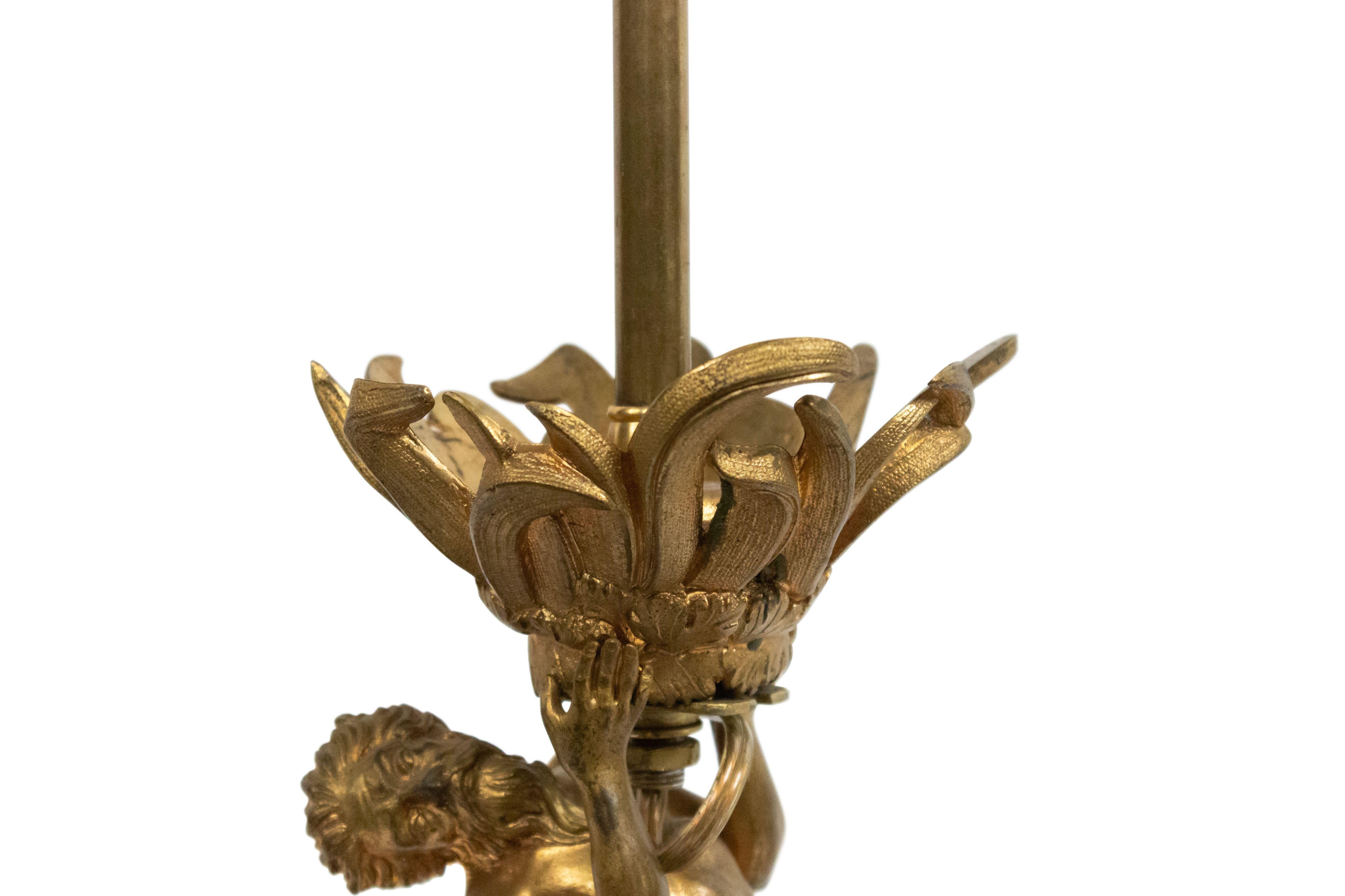 French Louis XV Bronze Dore Table Lamp For Sale 1