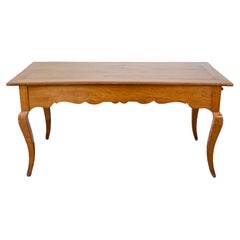French Louis XV Style 19th Century Cherry Office Table with Lateral Drawers