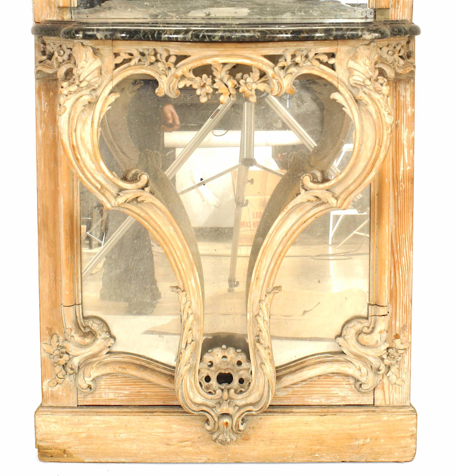 19th Century French Louis XV Style Console Table and Mirror For Sale