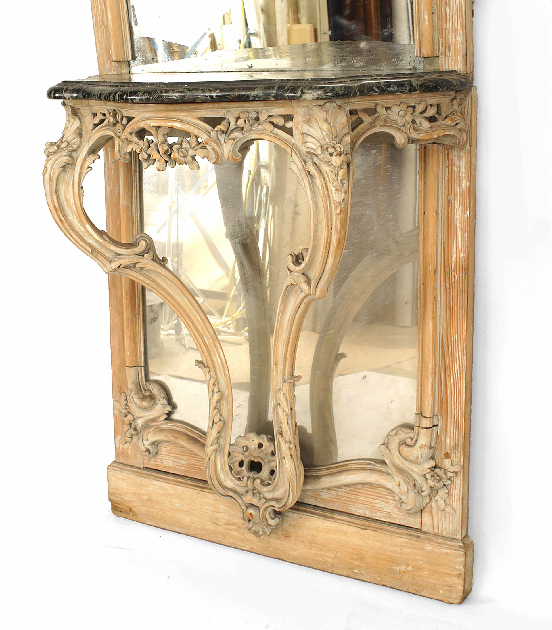 French Louis XV Style Console Table and Mirror 1