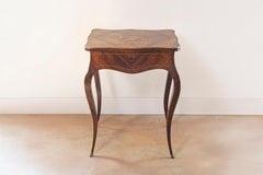 French Louis XV Style 19th Century Marquetry Dressing Table with Floral Motifs