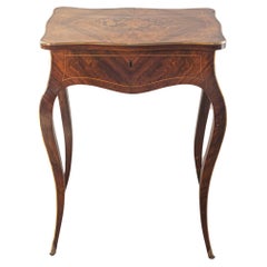 French Louis XV Style 19th Century Marquetry Dressing Table with Floral Motifs