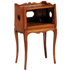 French Louis XV Style 19th Century Nightstand with Tray Top and Lateral Drawer