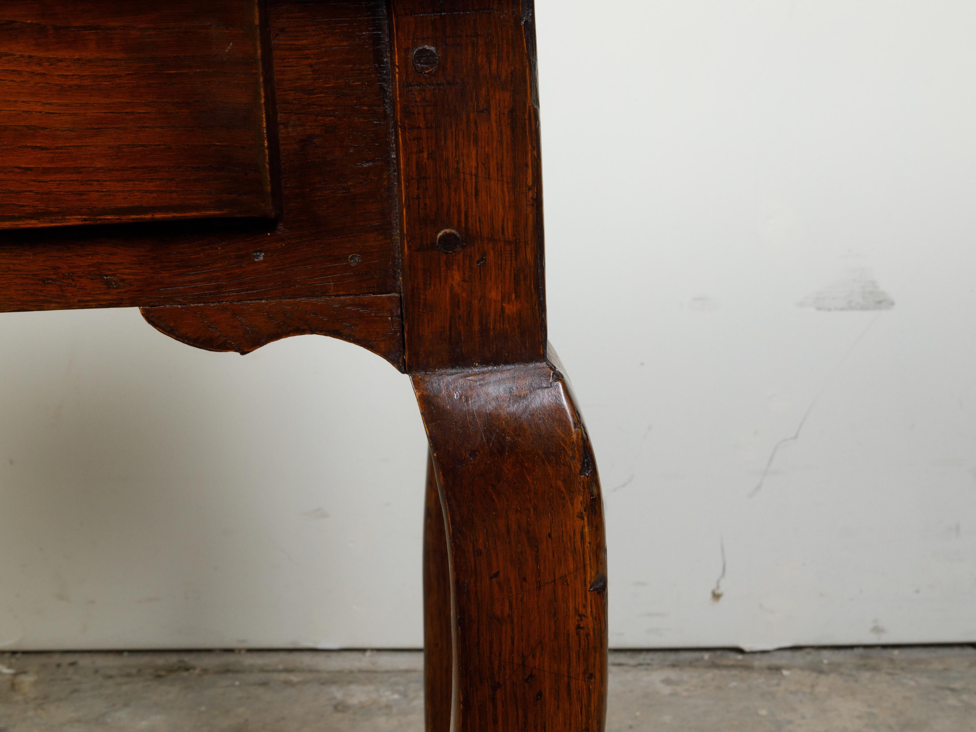 French Louis XV Style 19th Century Walnut Desk with Drawers and Cabriole Legs For Sale 7