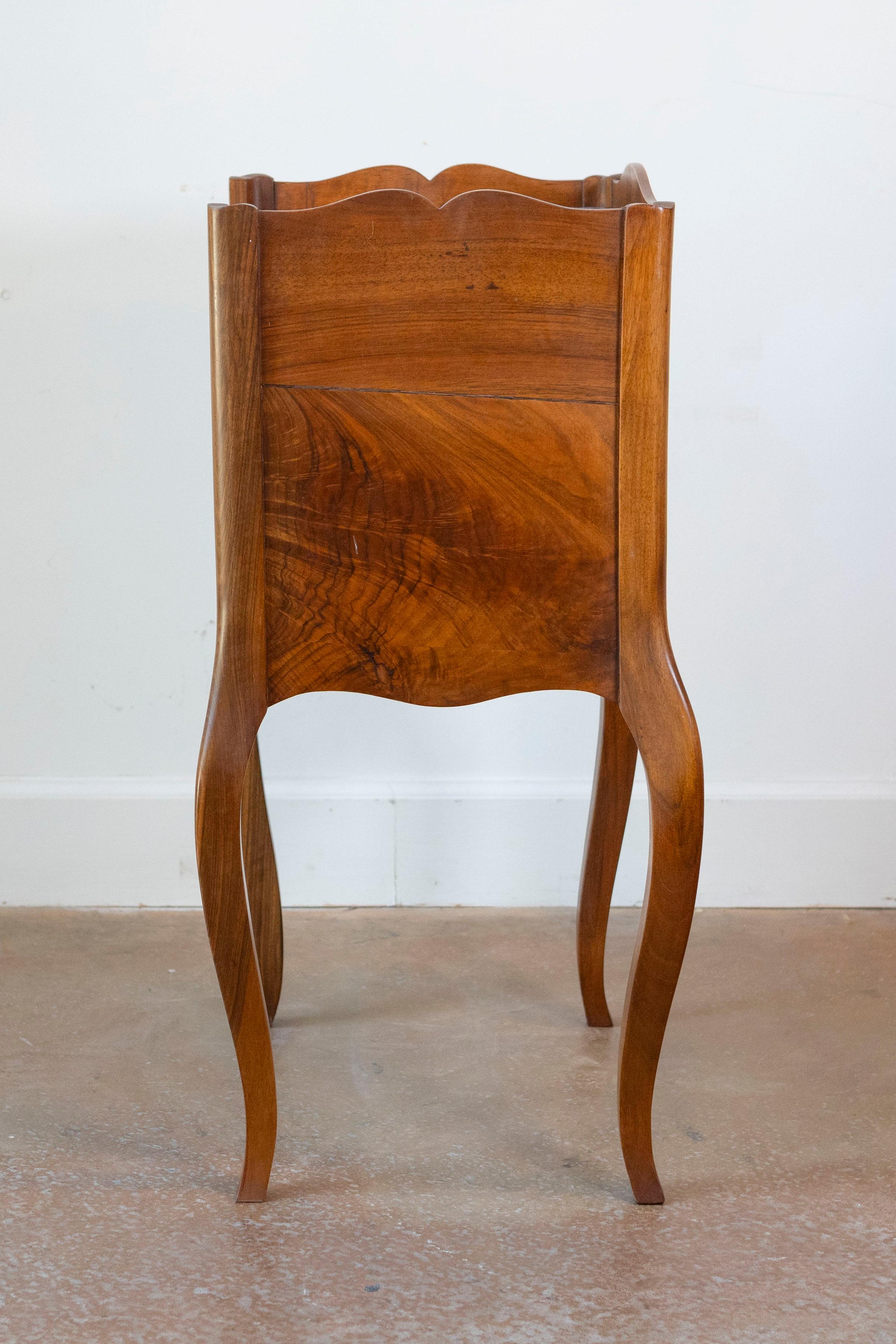 French Louis XV Style 19th Century Wooden Bedside Table with Open Shelf For Sale 1
