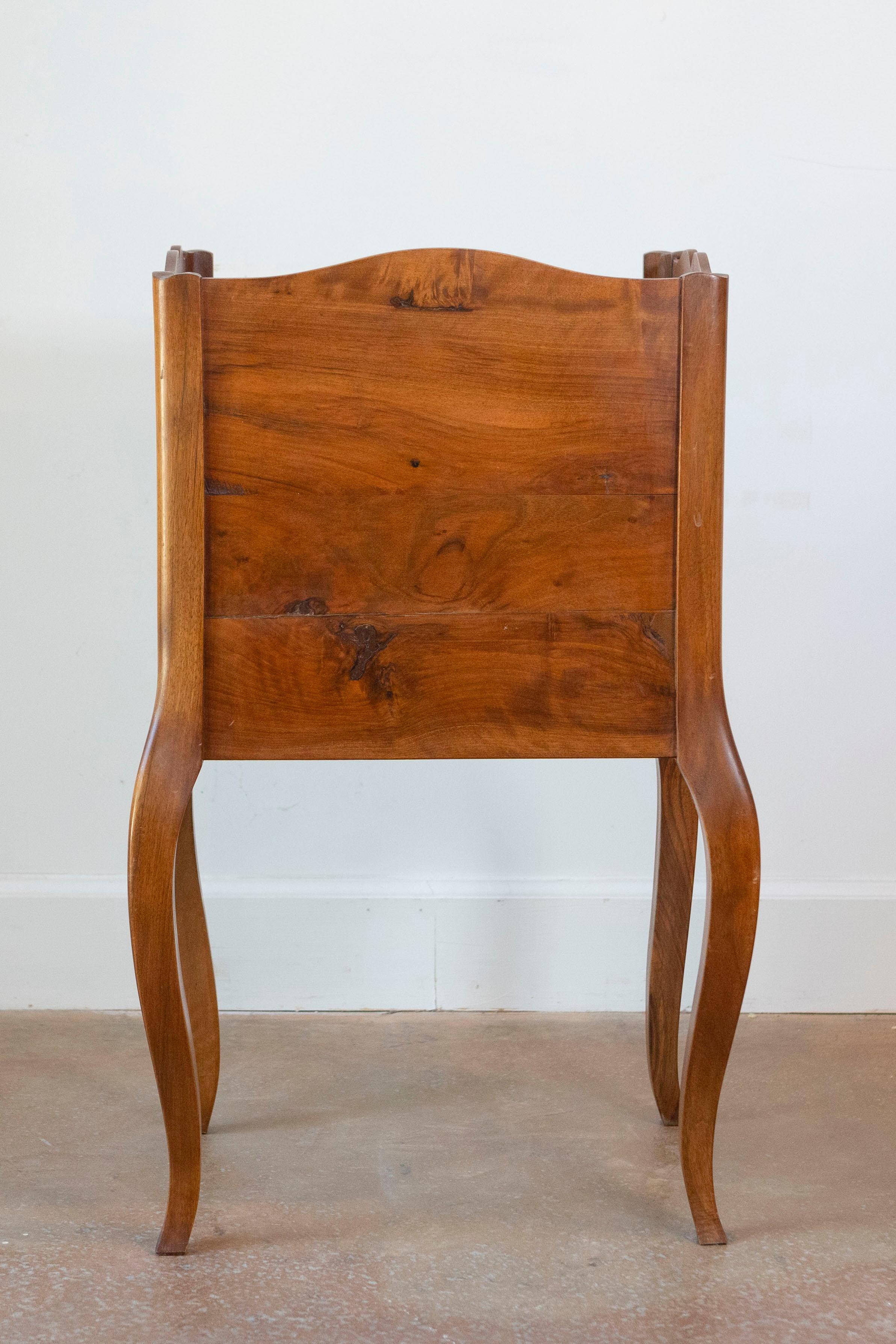 French Louis XV Style 19th Century Wooden Bedside Table with Open Shelf For Sale 2