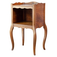 French Louis XV Style 19th Century Wooden Bedside Table with Open Shelf