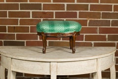 French Louis XV Style 19th Century Wooden Footstool with Carved Cabriole Legs