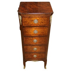 French Louis XV Style 5 Drawer Nightstand Lingerie Chest Circa 1920's