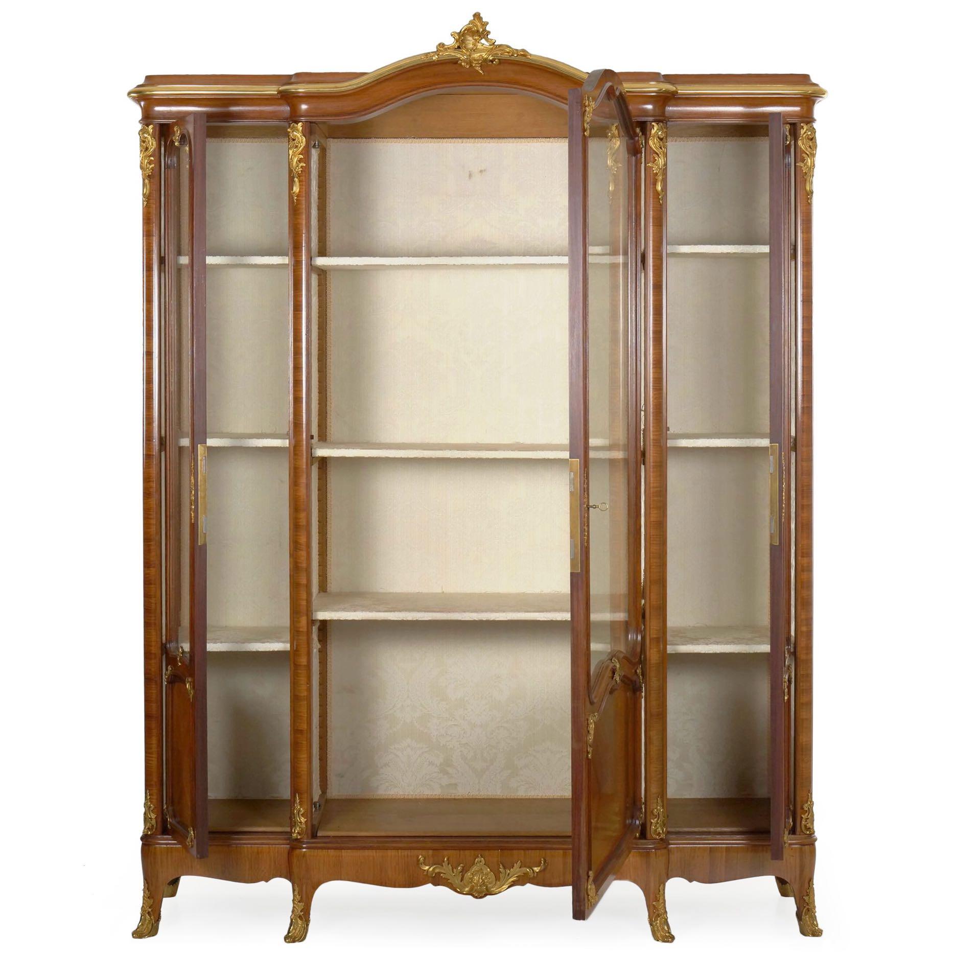 French Louis XV Style Antique Bookcase Cabinet Bookshelf by Schmit & Cie 1