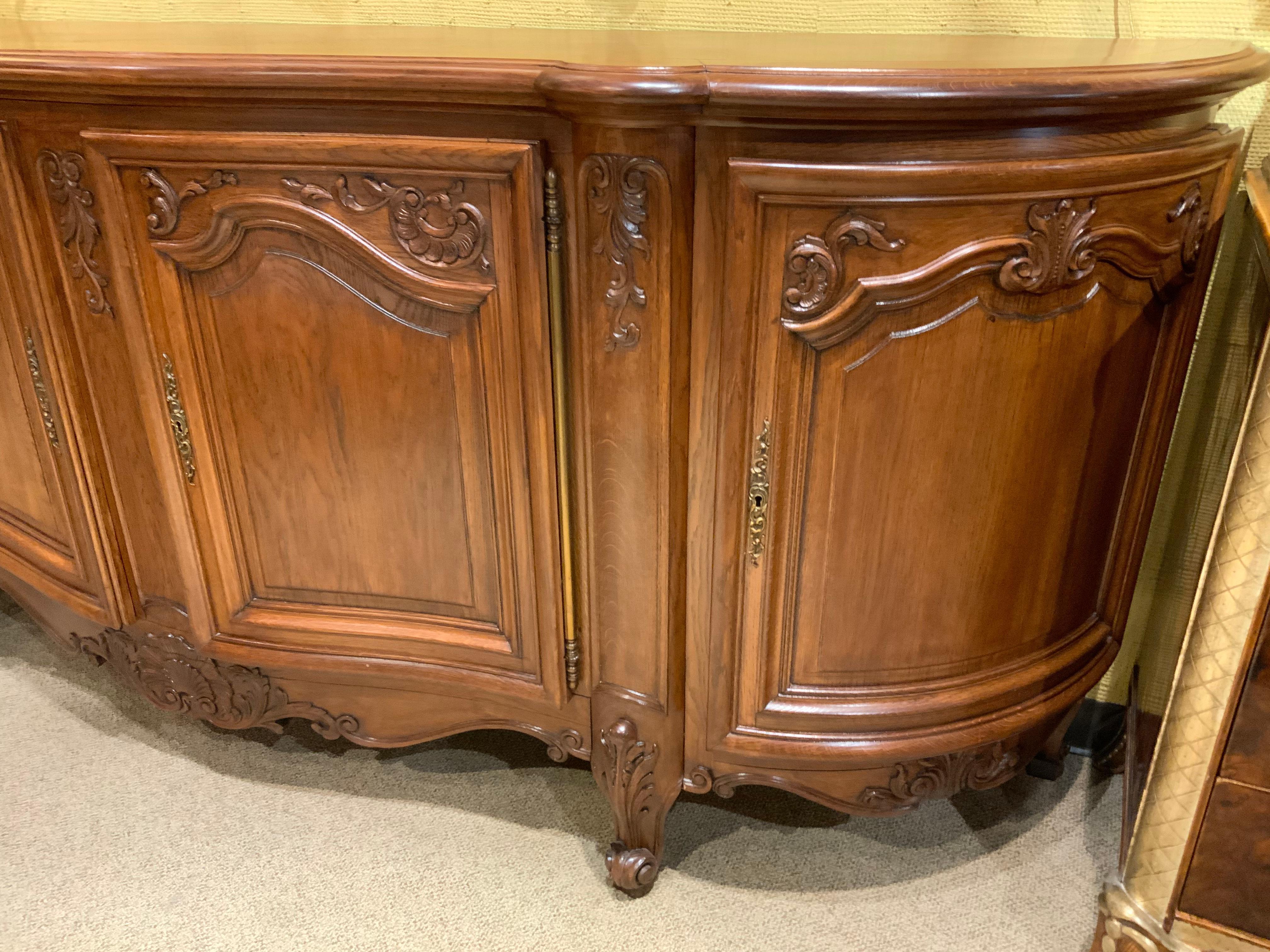 French Louis XV-Style Antique Country Buffet/Enfilade with Parquetry Top For Sale 3