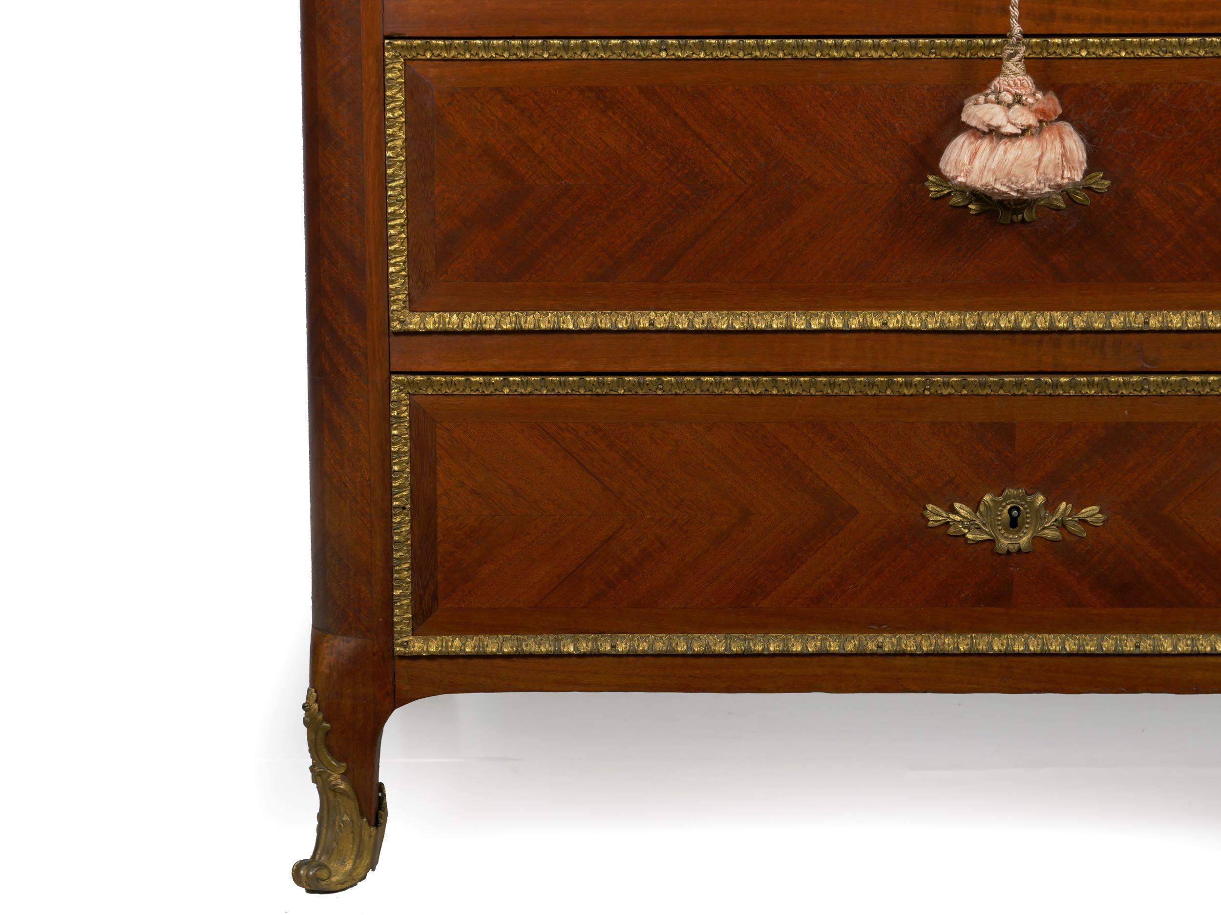 French Louis XV Style Antique Dressing Table Commode Chest of Drawers 8
