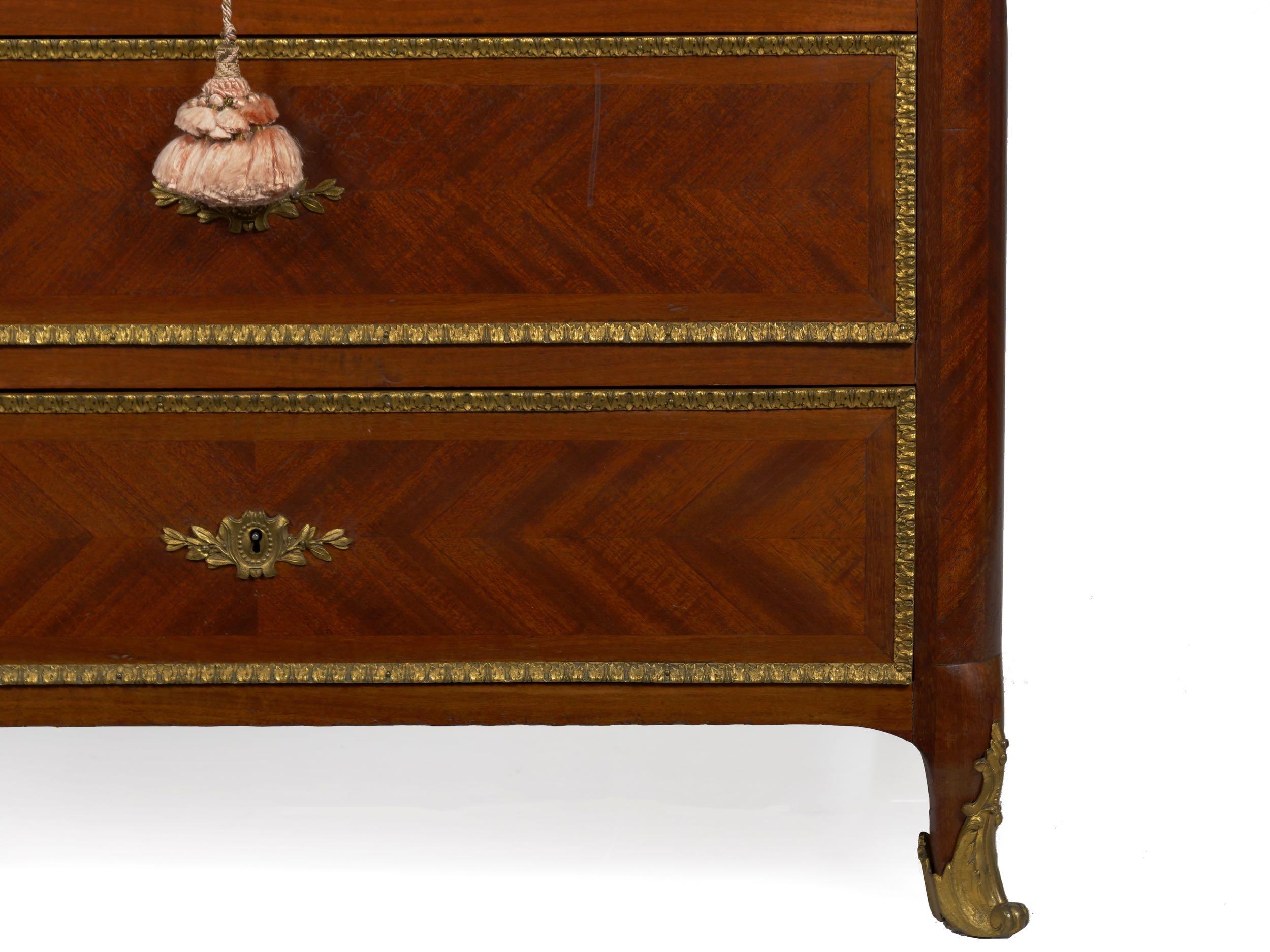 French Louis XV Style Antique Dressing Table Commode Chest of Drawers 9