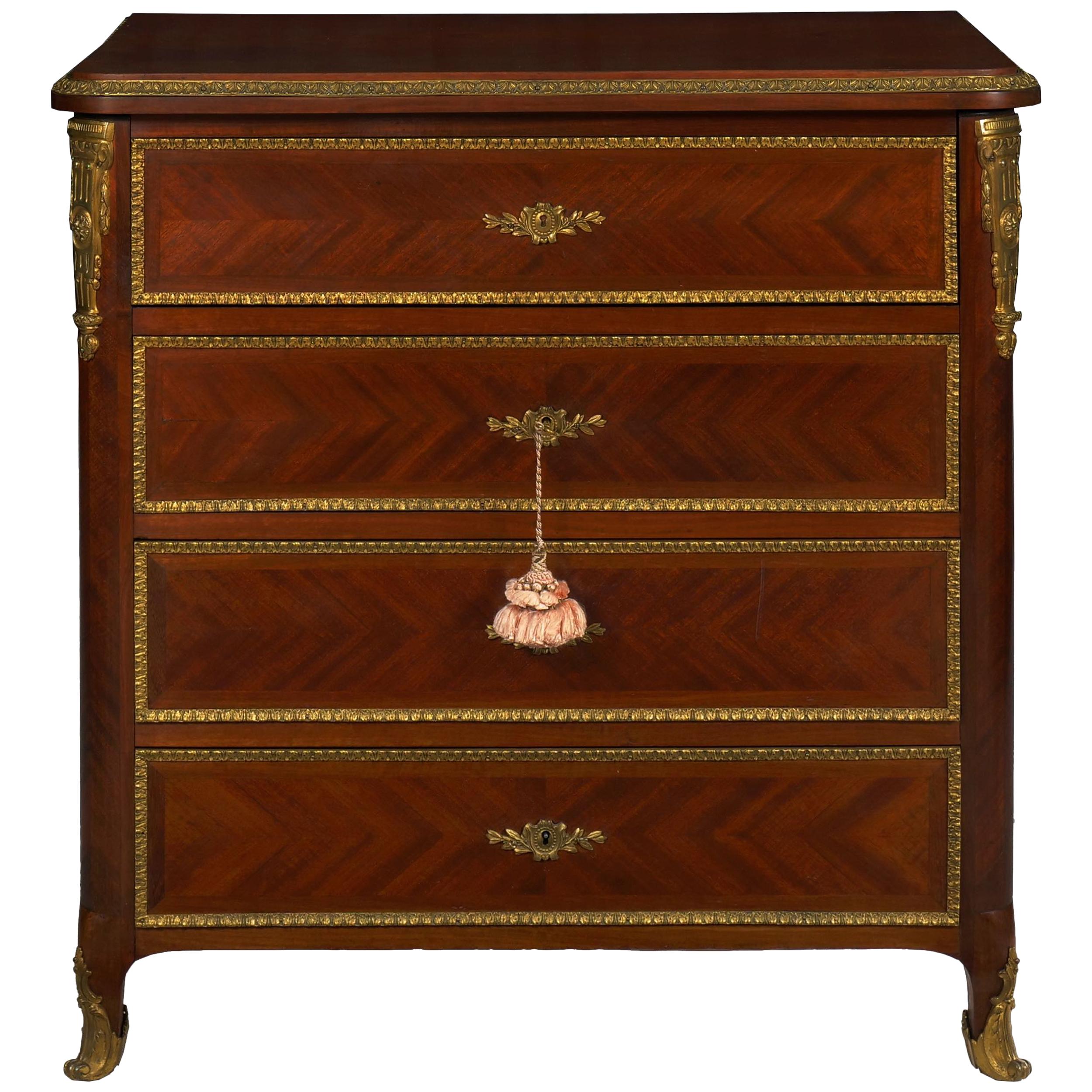 French Louis XV Style Antique Dressing Table Commode Chest of Drawers
