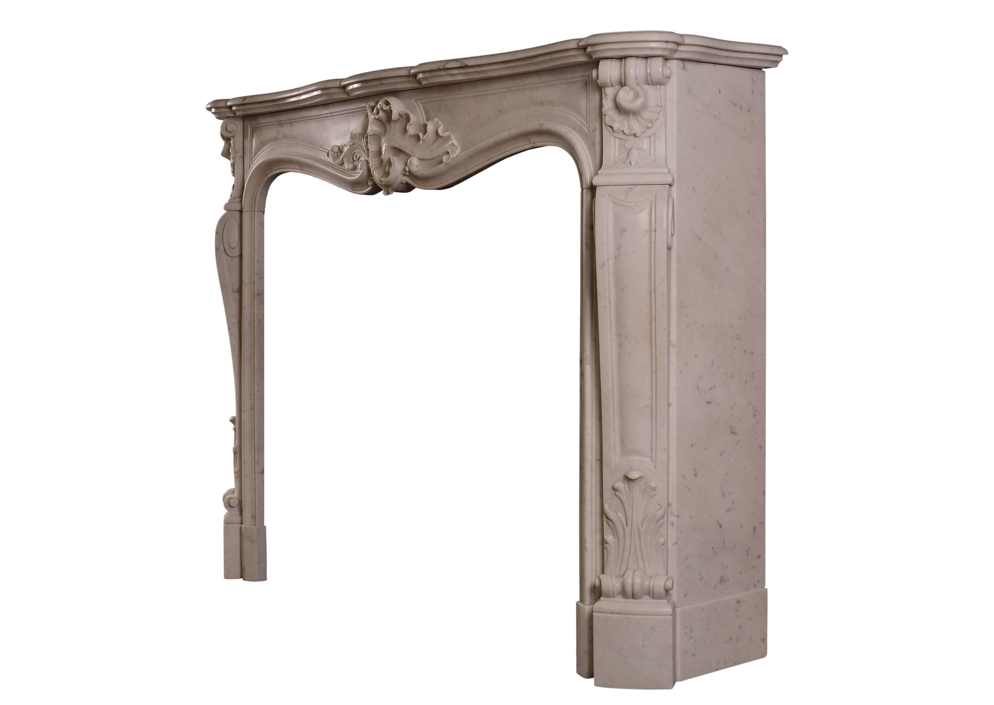 19th Century French Louis XV Style Antique Fireplace For Sale