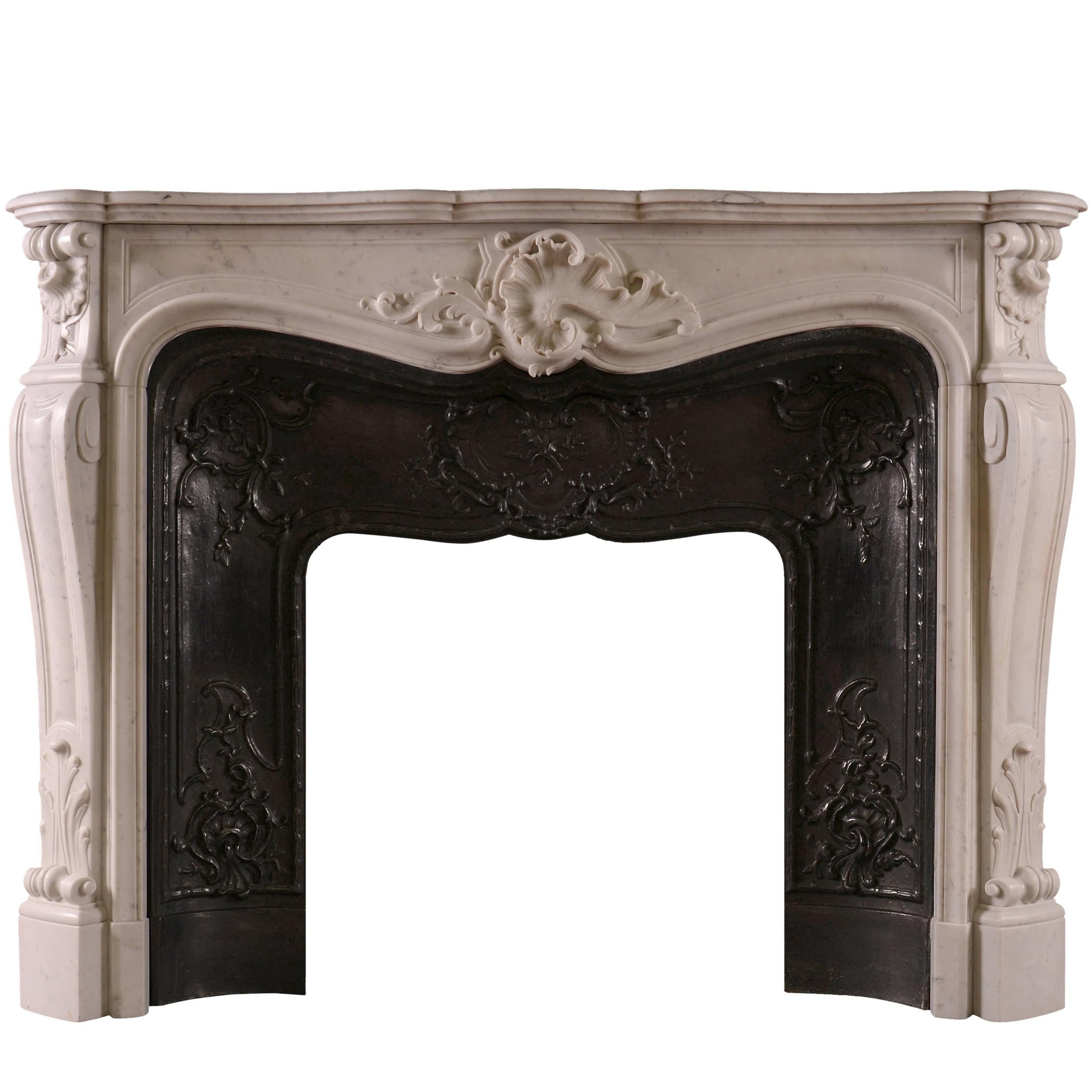 French Louis XV Style Antique Fireplace For Sale