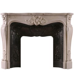 French Louis XV Style Antique Fireplace