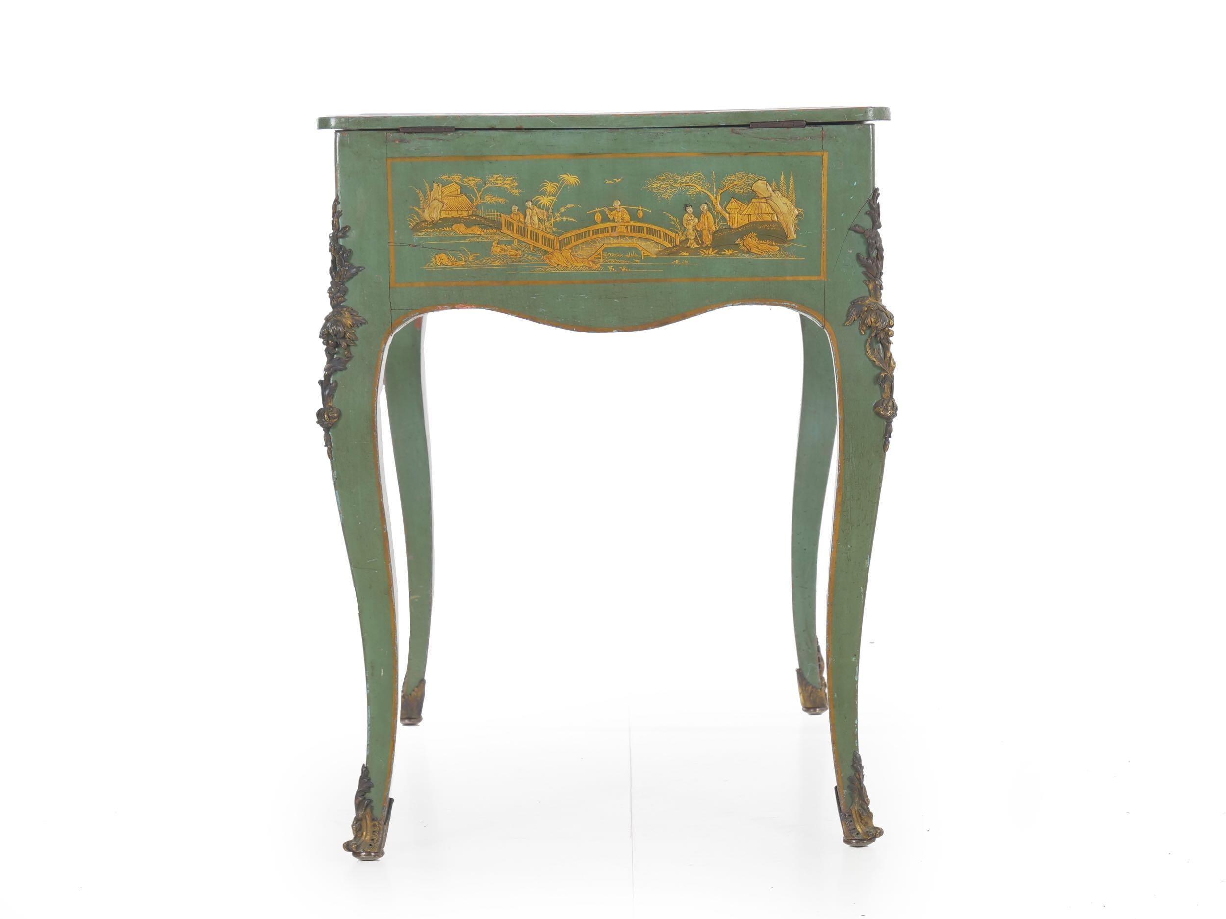 antique green desk