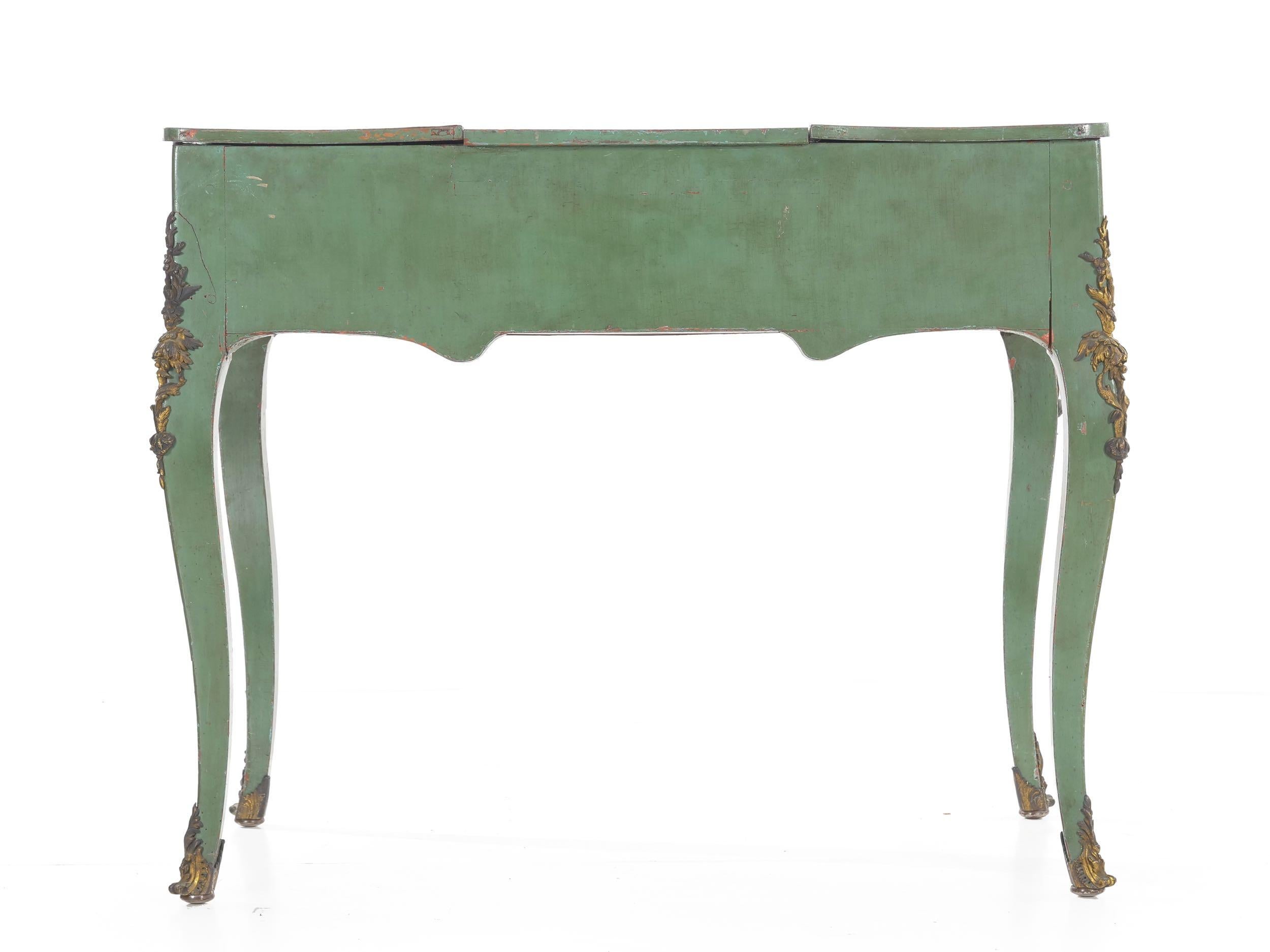 antique green table