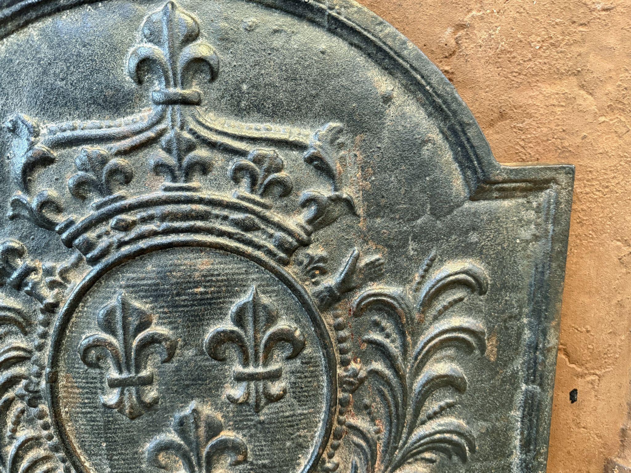 Plaque de cheminée française de style Louis XV « Arms of France » en vente 1