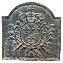 Plaque de cheminée française de style Louis XV « Arms of France »
