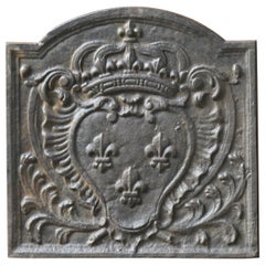 Plaque de cheminée française de style Louis XV « Arms of France »